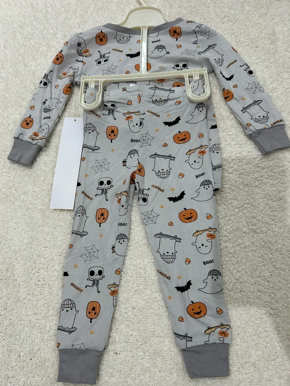Tres Beau et Belle Bamboo Halloween Ghost Skater Pajama Set Size 12 Month NWT
